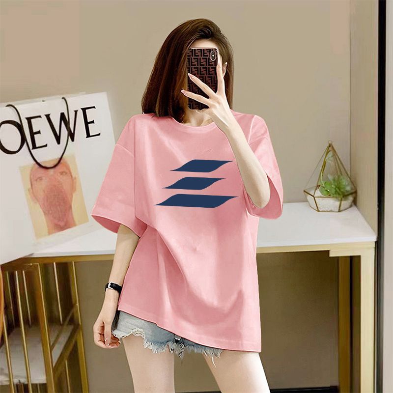 Cotton Short SleeveTT-shirt Women's Summer Korean Style Printed Mid-Length T-shirt Top Women's Fashion